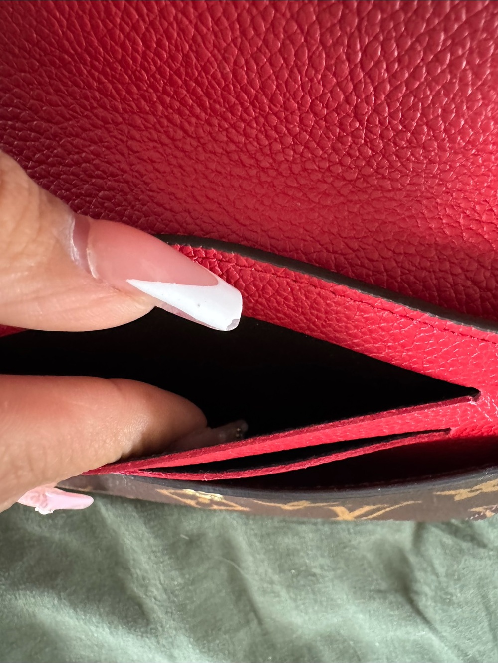 Louis Vuitton Monogram Canvas Wallet with Red Leather Flap - Picture 7 of 14